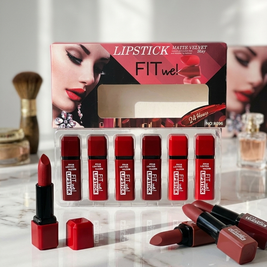 Fitme High Pigmented Velvet Matte Lipstick Set - Long Lasting Smooth Intense Color Lip Makeup Collection