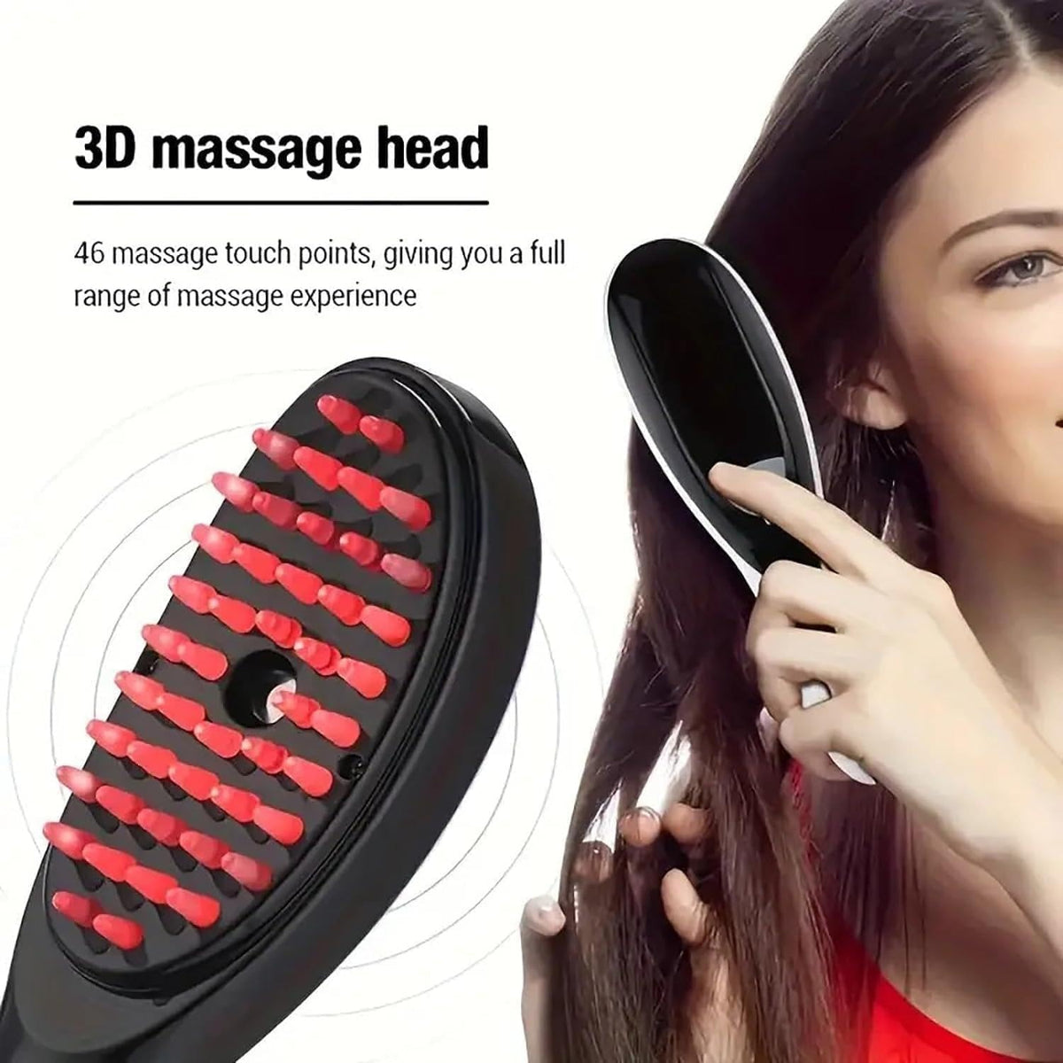 Electric 3D Scalp Massage Comb with Steam Spray