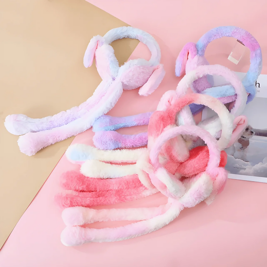 Cute Bunny Cap Headphone Plush Ear Muff Winter Headwear for Women & Girls