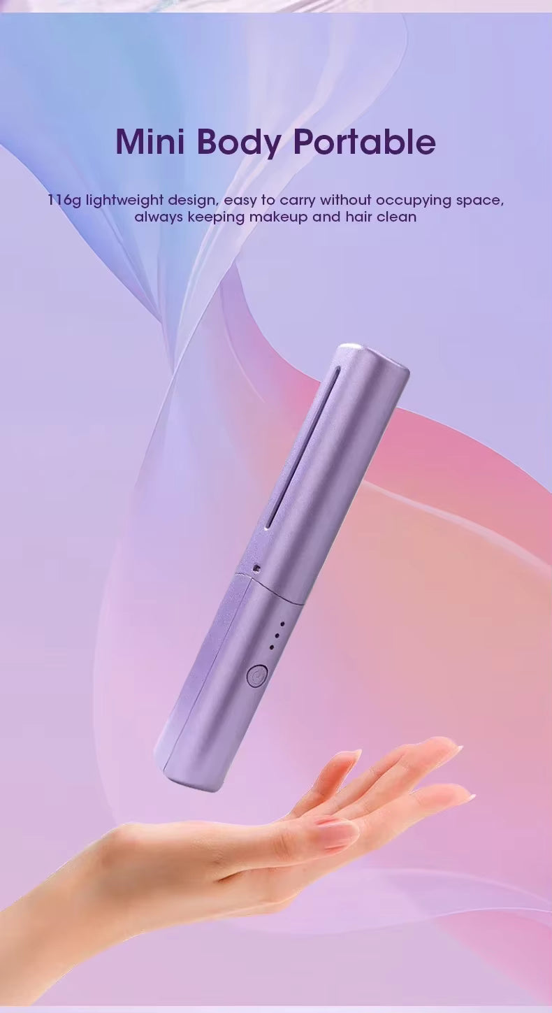 2-in-1 Hair Styling Brush, Straightener, Curler Comb