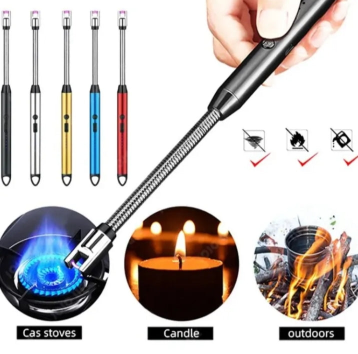 Rechargeable Arc Light Metal | Kitchen USB Arc Lighter With Hanging Hook