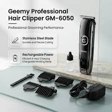 Geemy Original Professional Hair Clipper Trimmer Shaver GM-6050 With Full Accessories Kit
