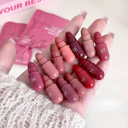 12 Pcs Multicolor Mini Capsule Lipsticks Set